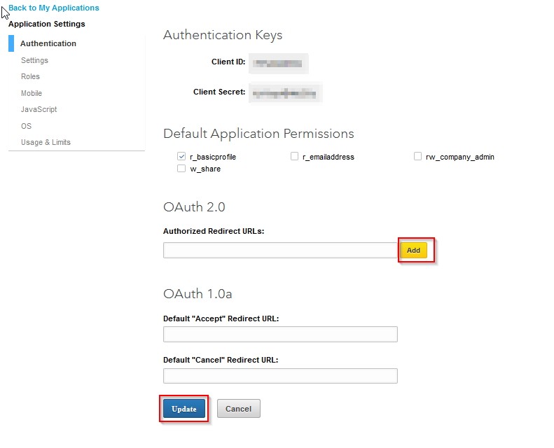 Linkedin OpenId Connect_sso_button to save your configurations.