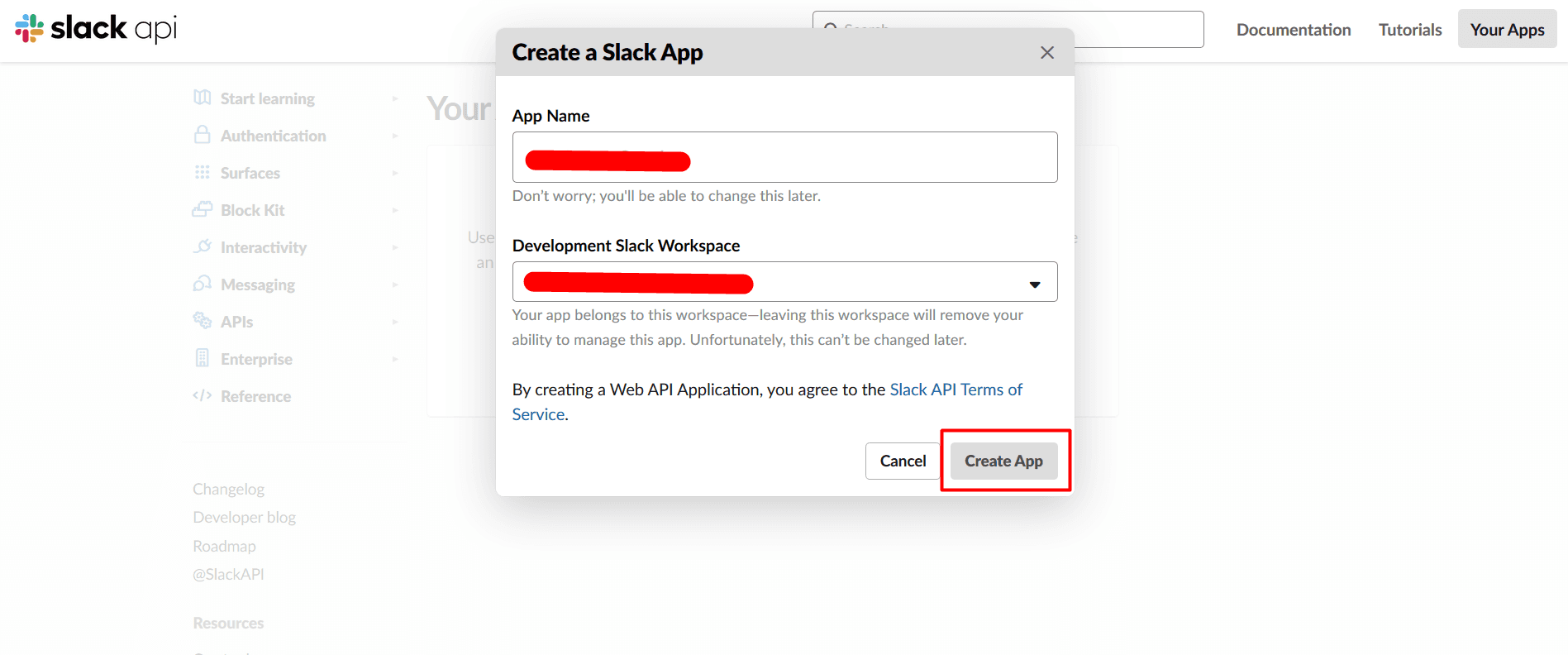 slack give app name for OAuth Client