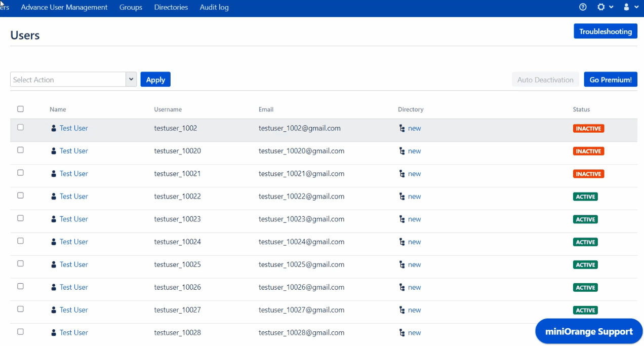 Perform Bulk User Management for Crowd, Bulk action management to activate deactivate users