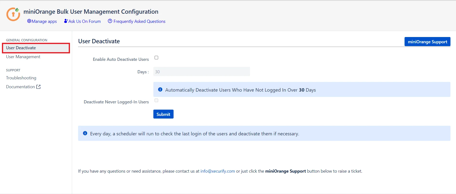 Setup Bulk User Management fo Bitbucket, Bulk action management to revoke groups of inactive users