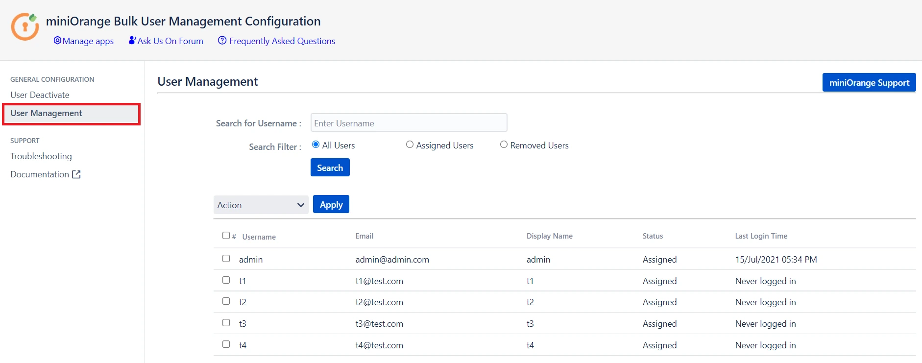 Setup Bulk User Management fo Bitbucket, Bulk User Management