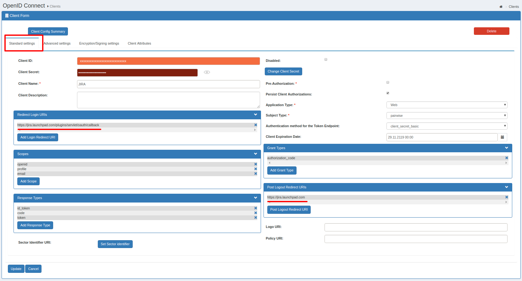 OAuth/OpenID/OIDC Single Sign On (SSO), Gluu Server SSO Login App Settings