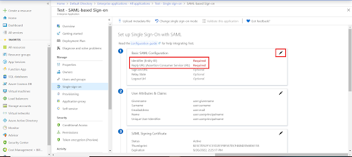 azure ad sso configuring single sign-on