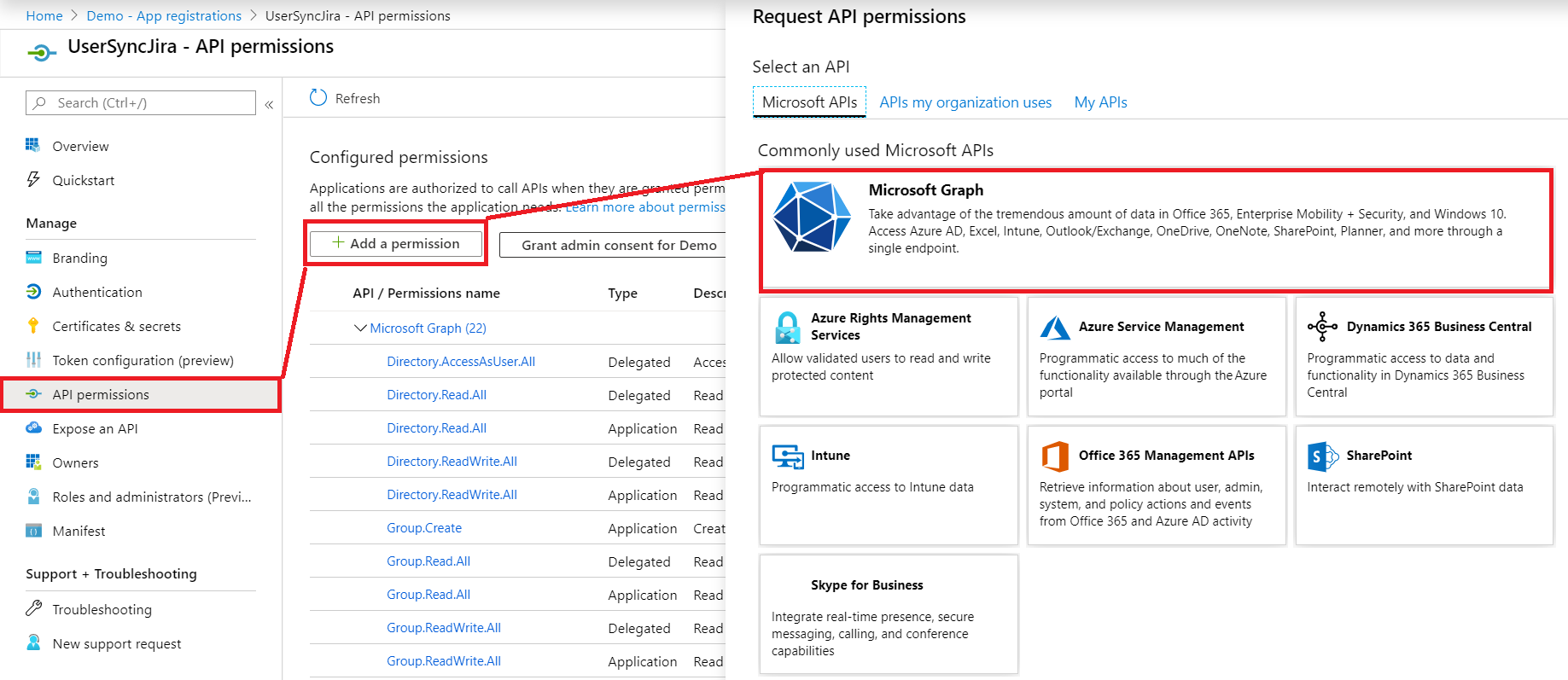 sync users, groups and directory details using Azure AD into Jira and Confluence