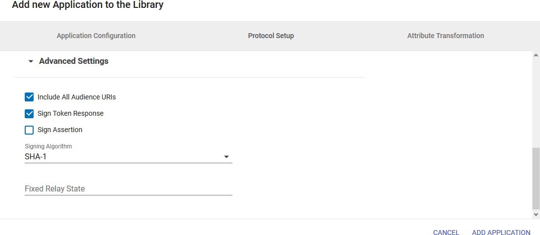 SAML Single Sign On (SSO) using AuthAnvil Identity Provider, Advanced Settings 