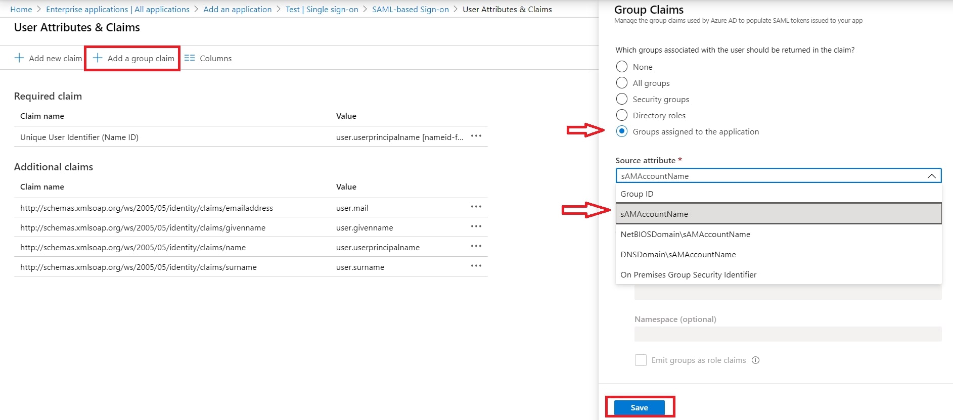 Single Sign On(SSO)using Microsoft Entra ID (Previously known as Azure AD), add a group claim 