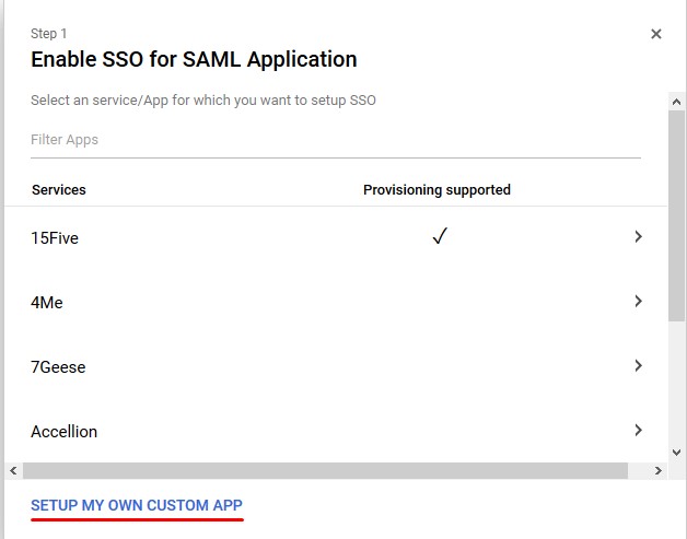 SAML Single Sign On using Google Apps/G-Suite, Google Apps/G-Suite SSO Login, Setup Custom App to Enable SSO