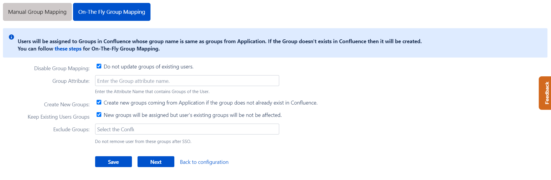 OAuth / OpenID Single Sign On (SSO) into Confluence , On the fly group mapping