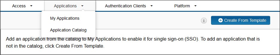 SAML Single Sign On (SSO) using RSA SecureID Identity Provider, Create App From Template