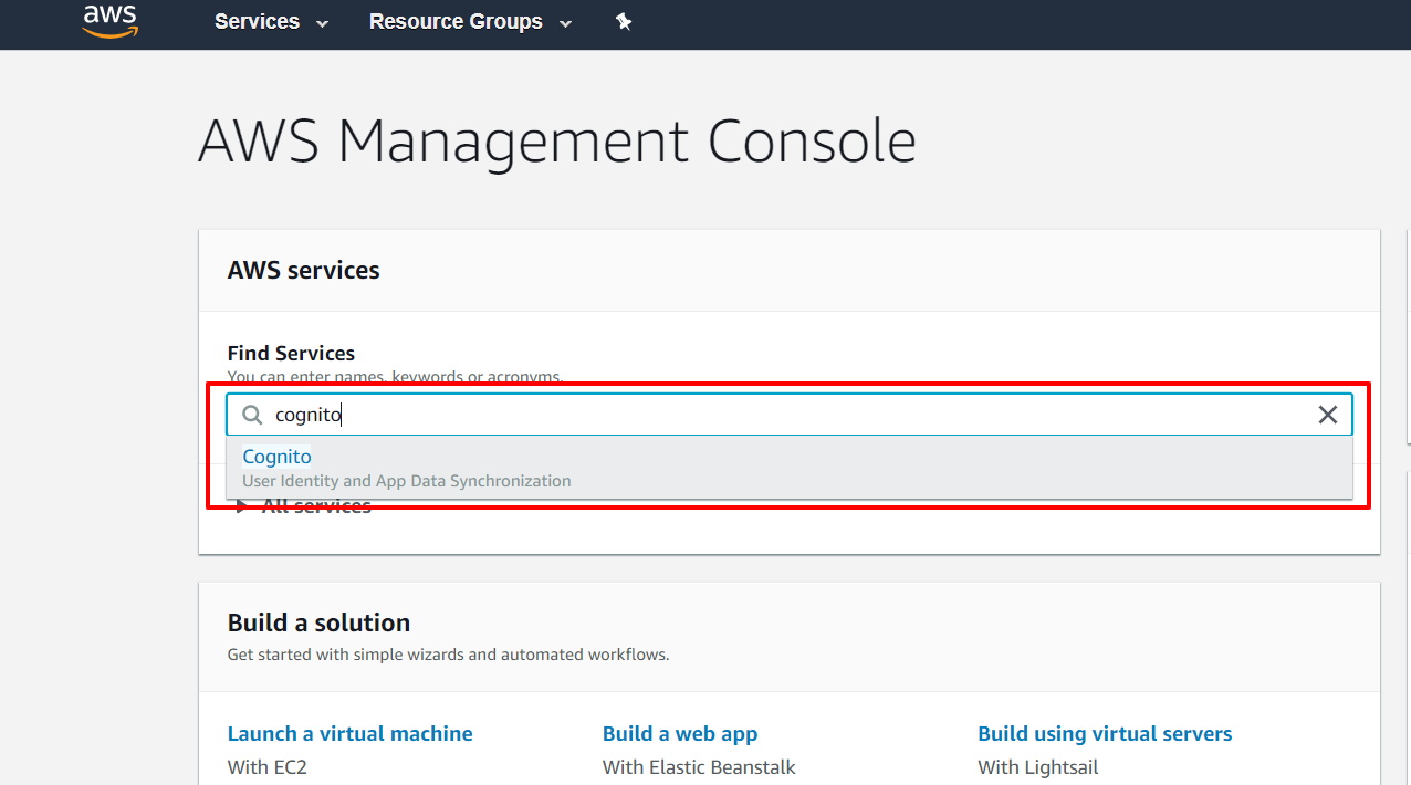 OAuth / OPenID Single Sign On (SSO) , AWS-Cognito, Management-Console