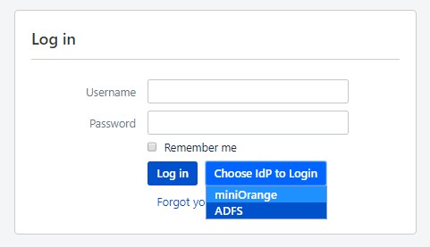 SAML Single Sign ON (SSO) into Confluence, Login form with multiple IDP configured