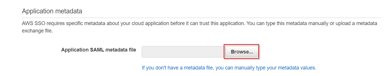 SAML Single Sign On(SSO) using AWS Identity Provider, AWS Metadata