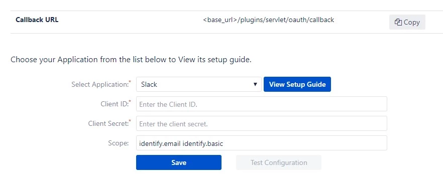 OAuth/OpenID Single Sign On (SSO) into Bitbucket using Slack- Configure OAuth tab