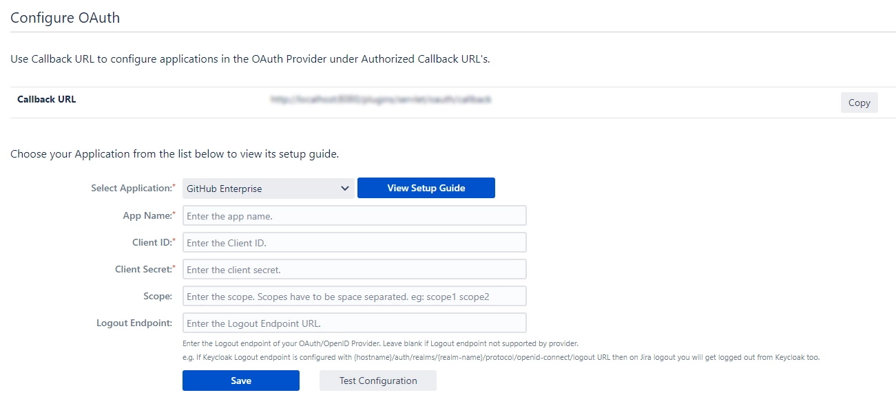 Jira OAuth / OpenID SSO using Github Enterprise Test Configuration