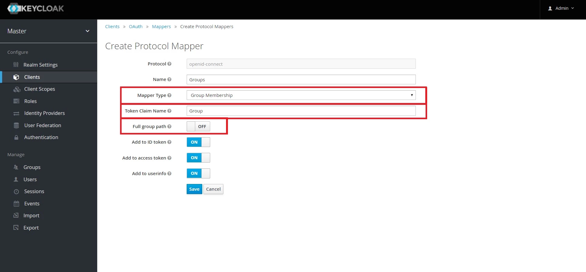 OAuth/OpenID/OIDC Single Sign On (SSO) using Keycloak Identity Provider, Group Mapper