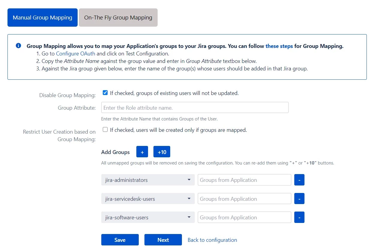 open authentication oauth, saml oauth and openid connect, OAuth / OpenID Single Sign On (SSO) into Jira, Manual group mapping