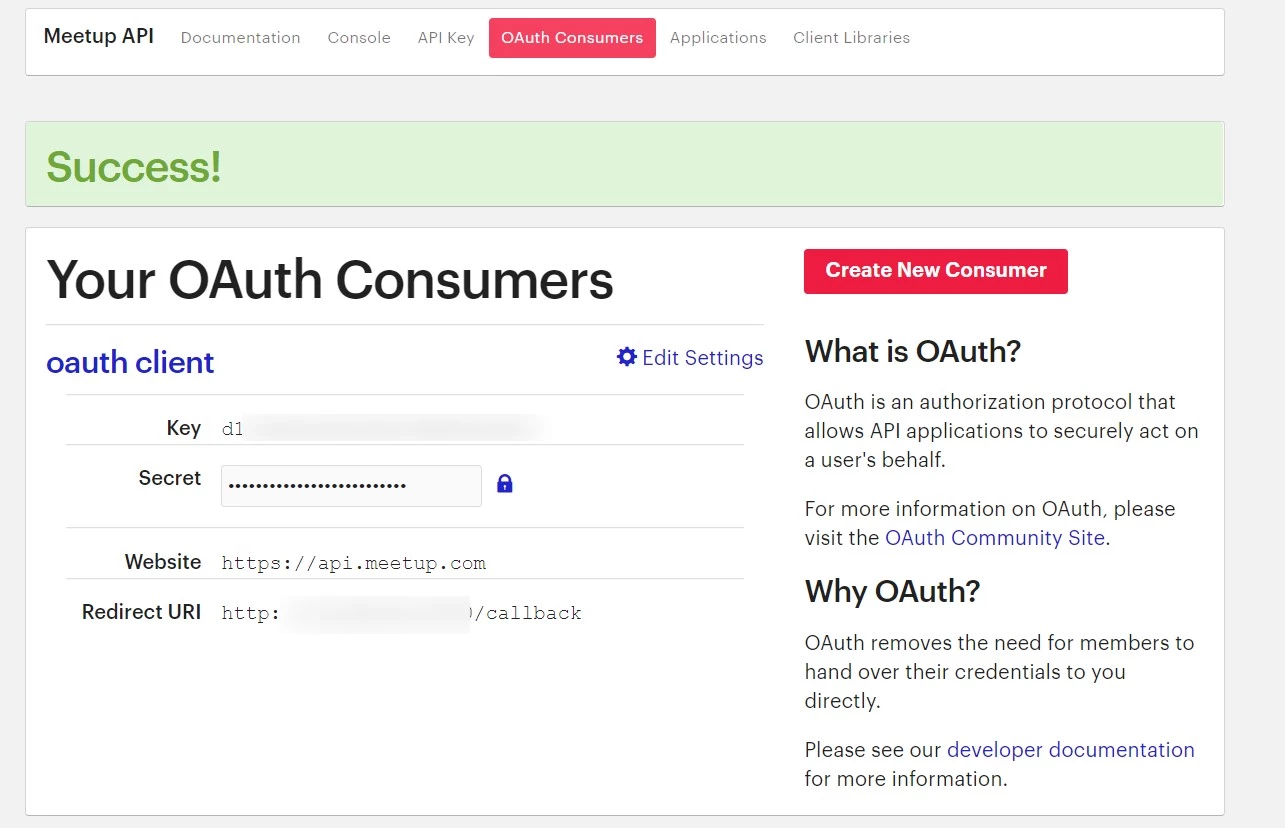 OAuth/OpenID/OIDC Single Sign On (SSO) using Meetup Identity Provider, Get Client ID