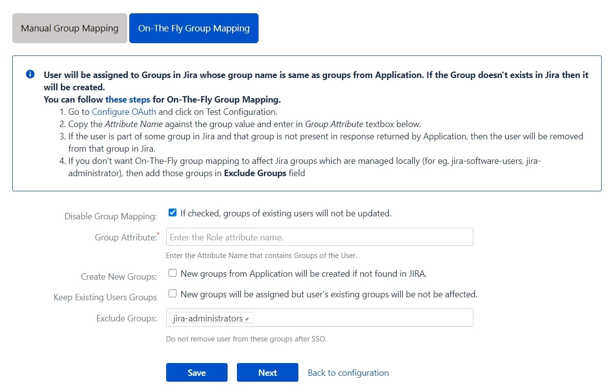 sso oauth 2.0, oauth in rest api, oauth authentication, OAuth / OpenID Single Sign On (SSO) into Jira , On the fly group mapping