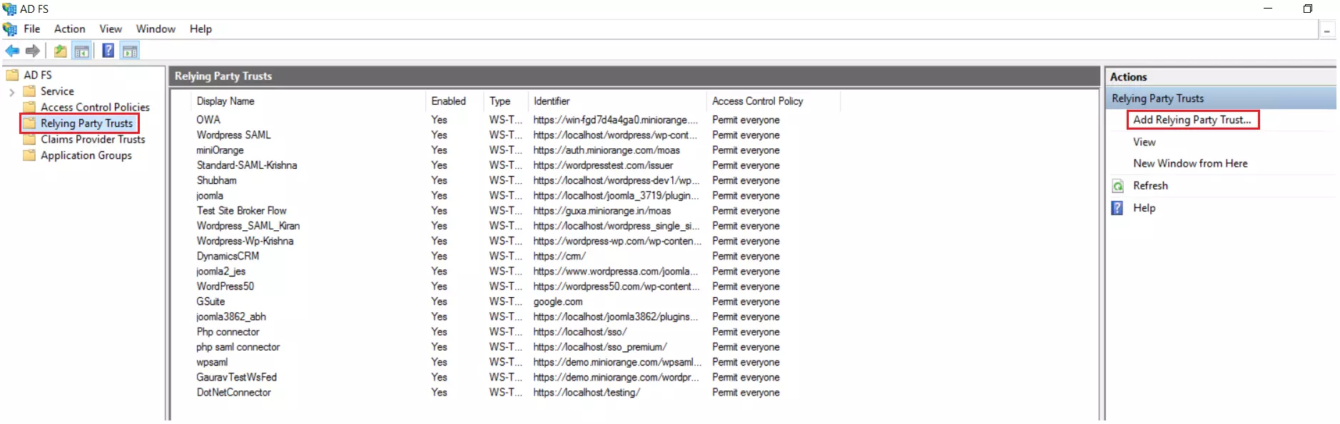 DNN SAML Single Sign-On (SSO) using ADFS as IDP - Add Relying Party Trust