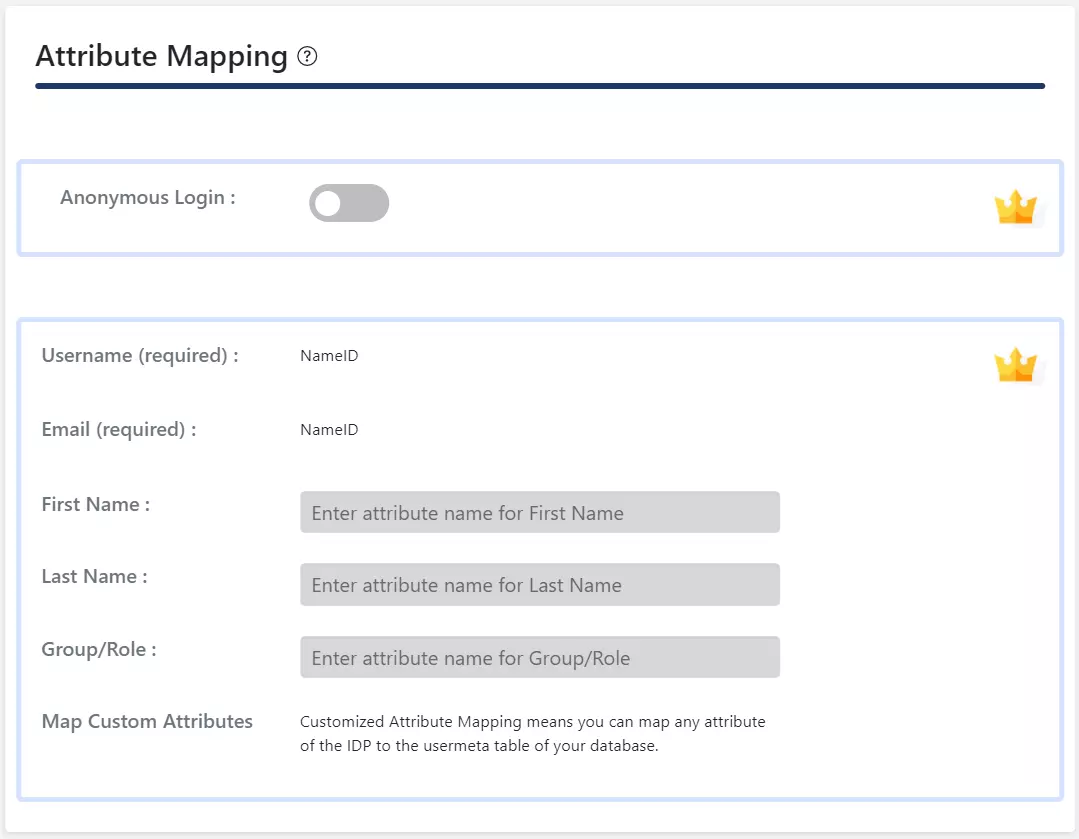 WordPress SAML Single Sign-On (SSO) Login-attribute mapping