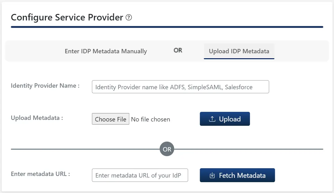 WordPress SAML Single Sign-On (SSO) Login-upload metadata