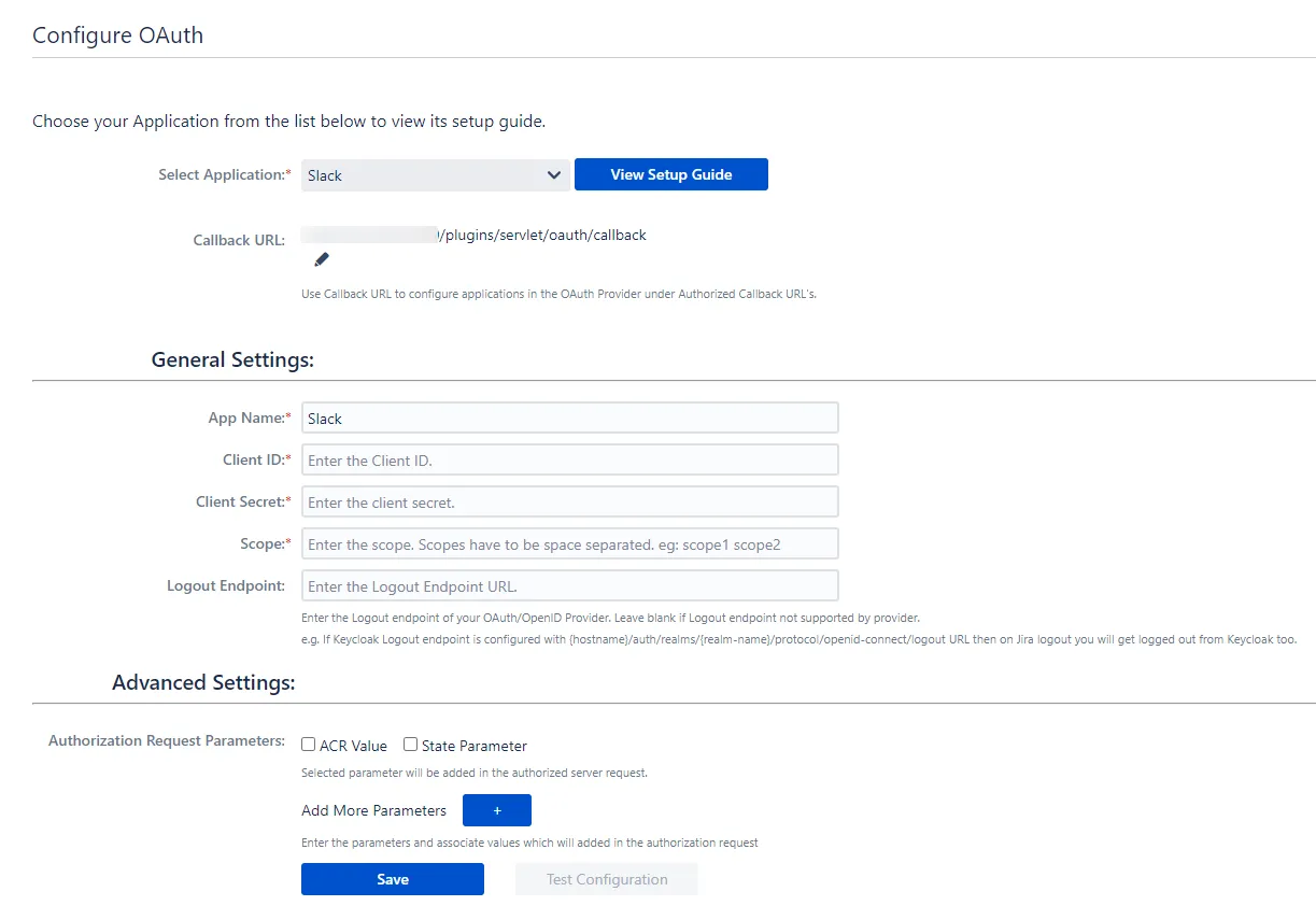 OAuth / OpenID Single Sign On (SSO) into Jira Service Provider using Slack, Configure Slack App