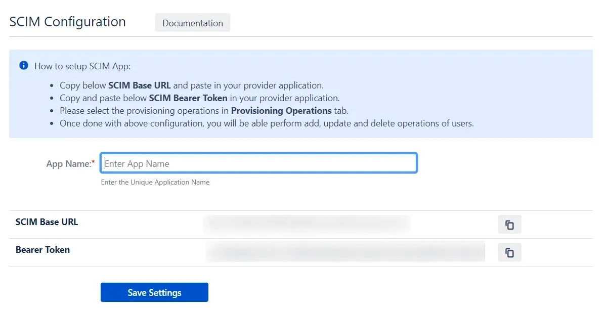 SCIM Configuration Details