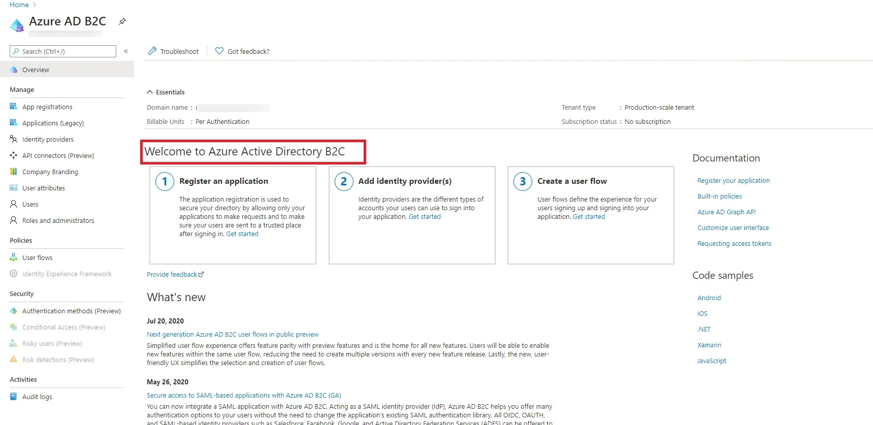 Configure Azure B2C SSO (Single Sign-On) - Login Applications