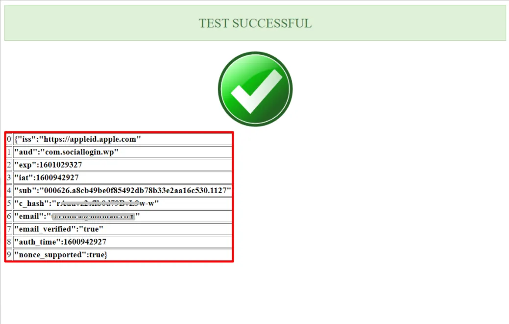 wordpress social login Test Configuration