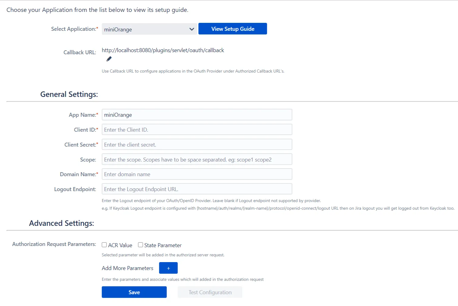 OAuth/OpenID/OIDC Single Sign On (SSO), miniOrange SSO,Plugin Configuration