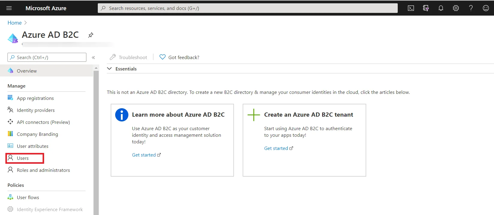 Azure AD B2C Shopify (SSO) - user flow