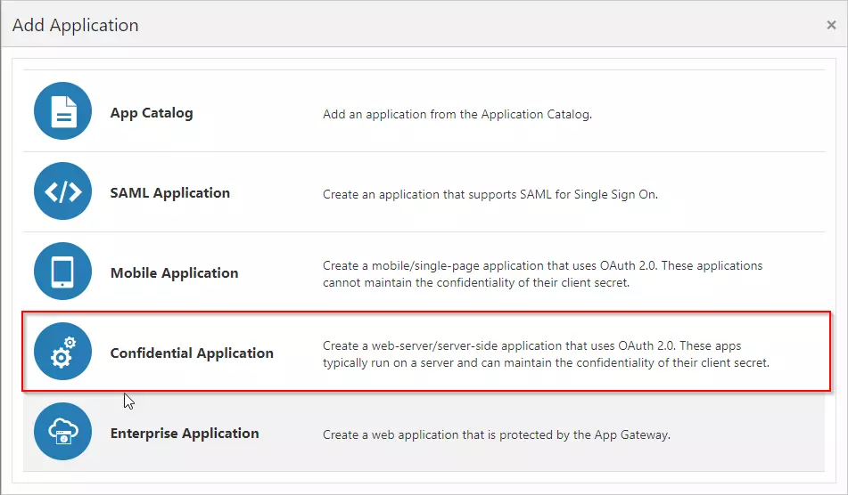 OAuth/OpenID/OIDC Oracle Cloud Single Sign On (SSO), Add Application