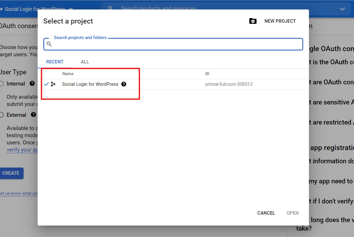 WordPress social login with Google wp