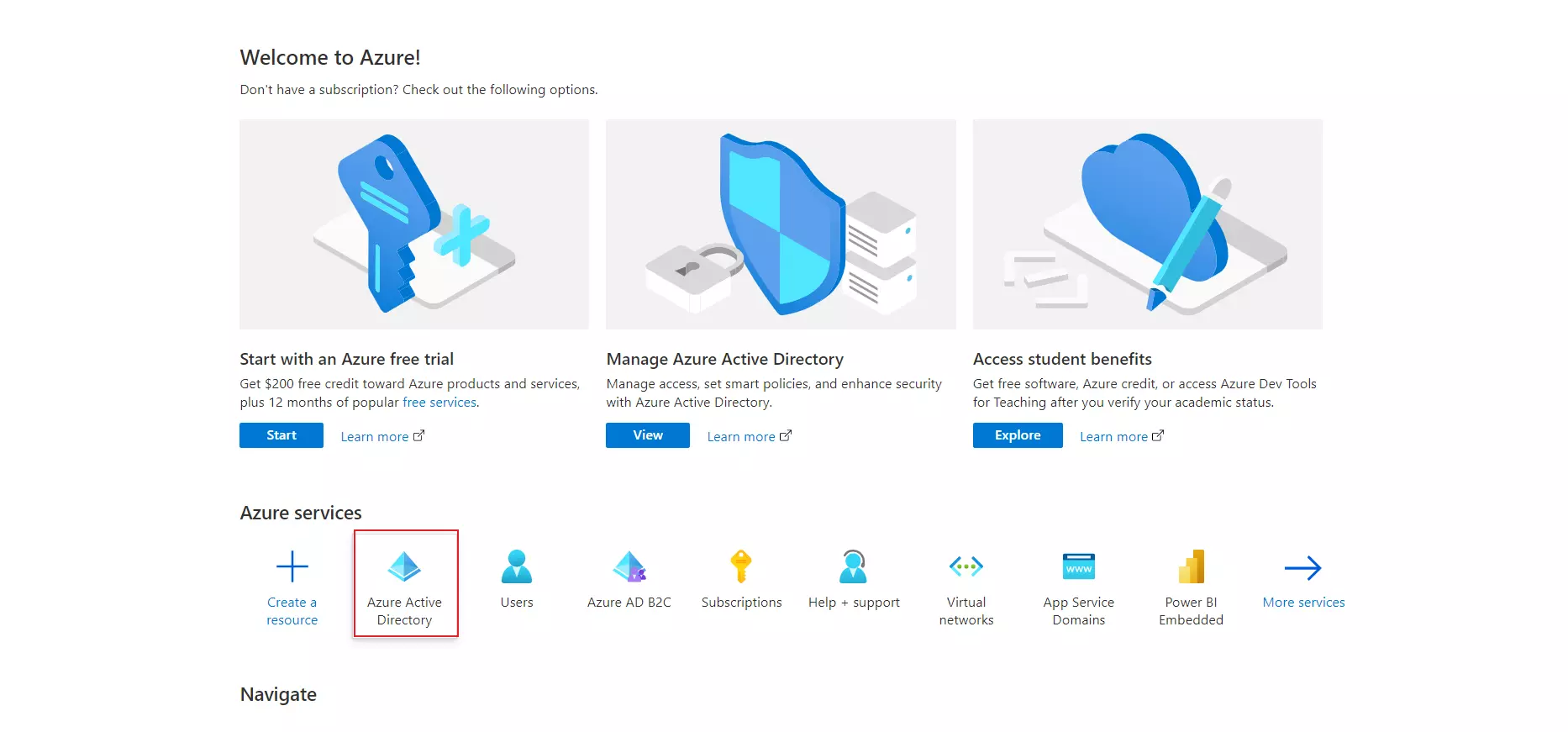 Select Azure Microsoft Entra ID from Microsoft Portal 