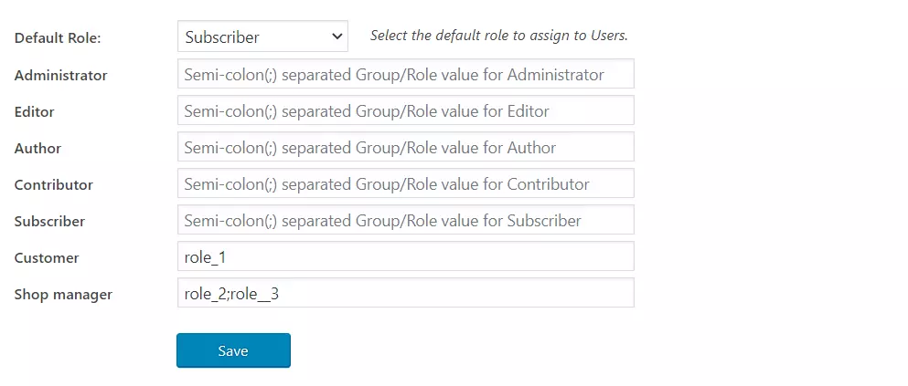 Assign value to shopmanager and Customer - WordPress WooCommerce SSO Integrator