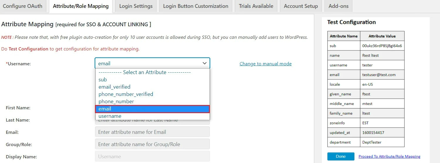 Zoom Single Sign-On (SSO) - attribute/role mapping