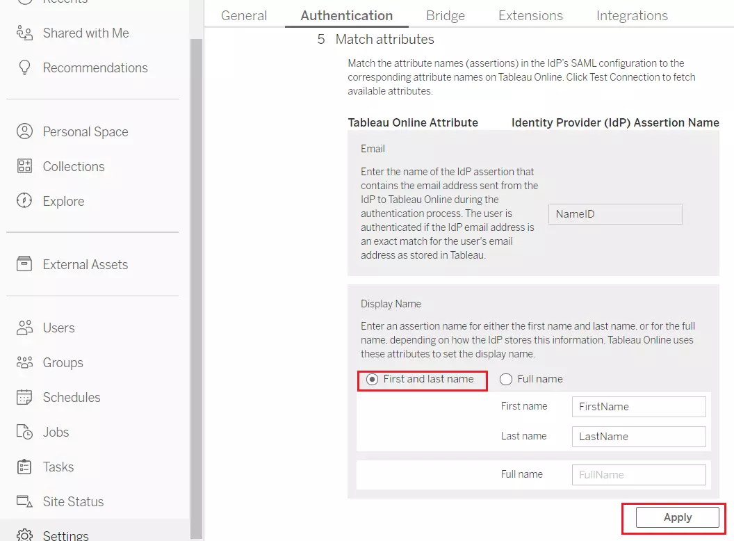 Tableau Attribute Mapping - Tableau Online WP SSO | Tableau Online as SP for Login with WordPress (WP)