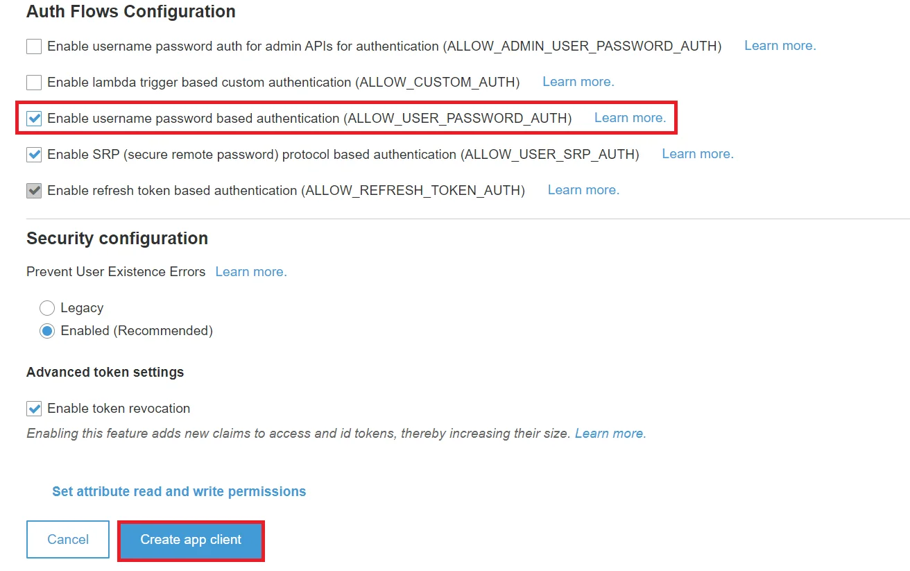 OAuth/OpenID/OIDC Single Sign On (SSO), AWS cognito SSO Login Create app client