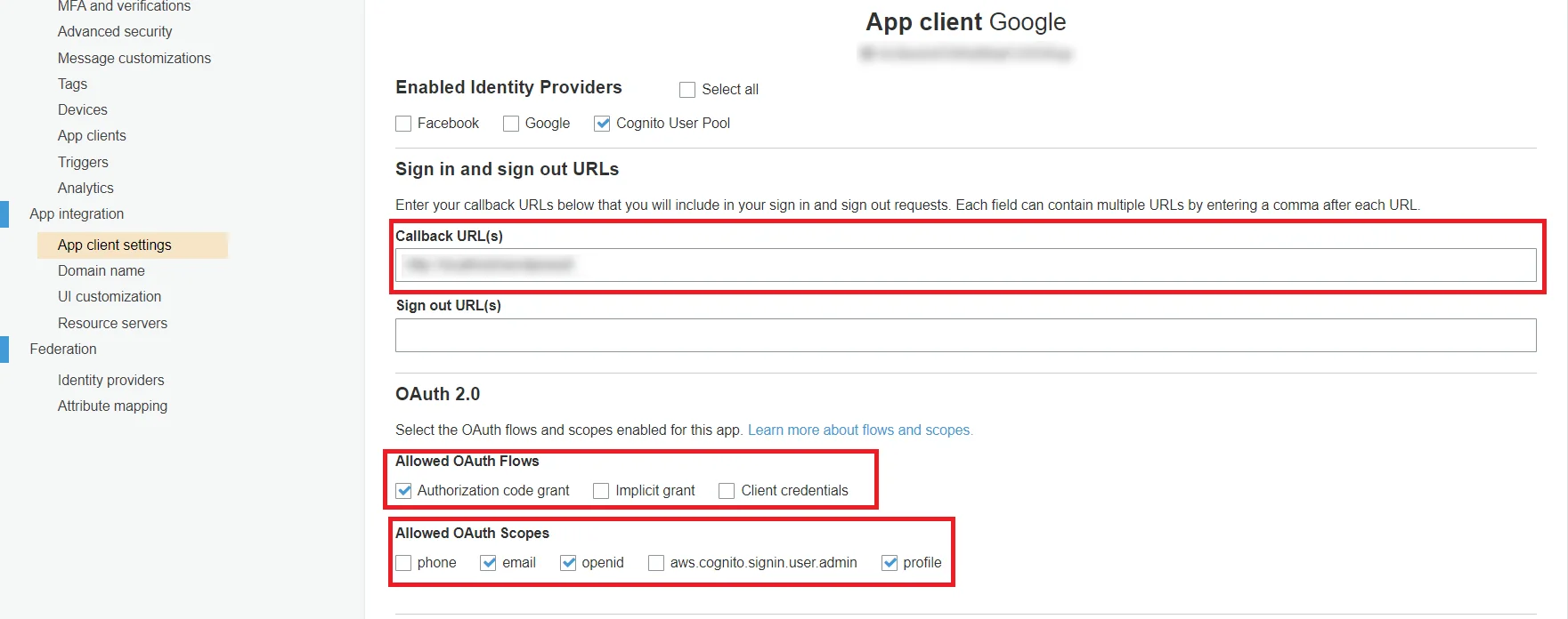 OAuth/OpenID/OIDC Single Sign On (SSO), AWS cognito SSO Login Save changes