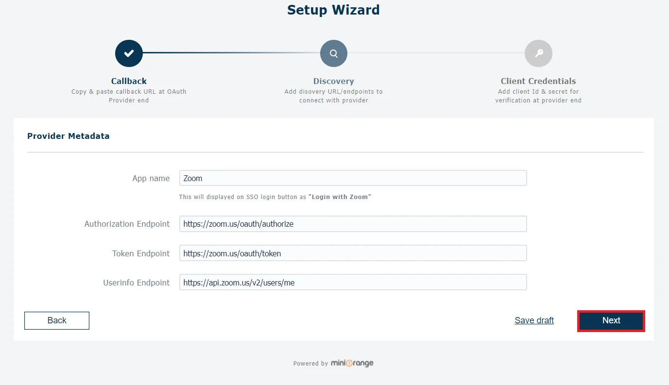 Zoom Single Sign-On (SSO) OAuth - Add App name, TenantID