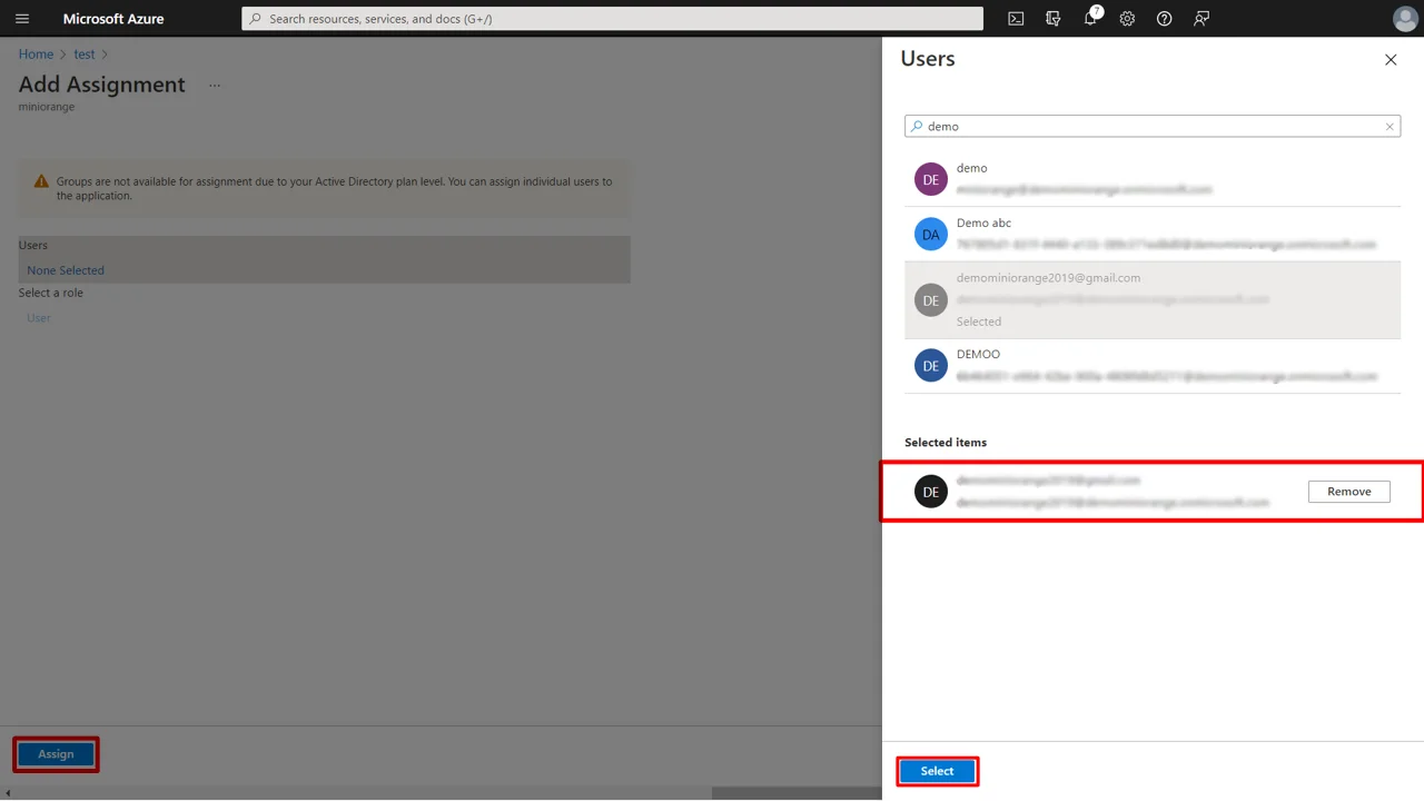 Assign Users - Shopify Azure AD SSO