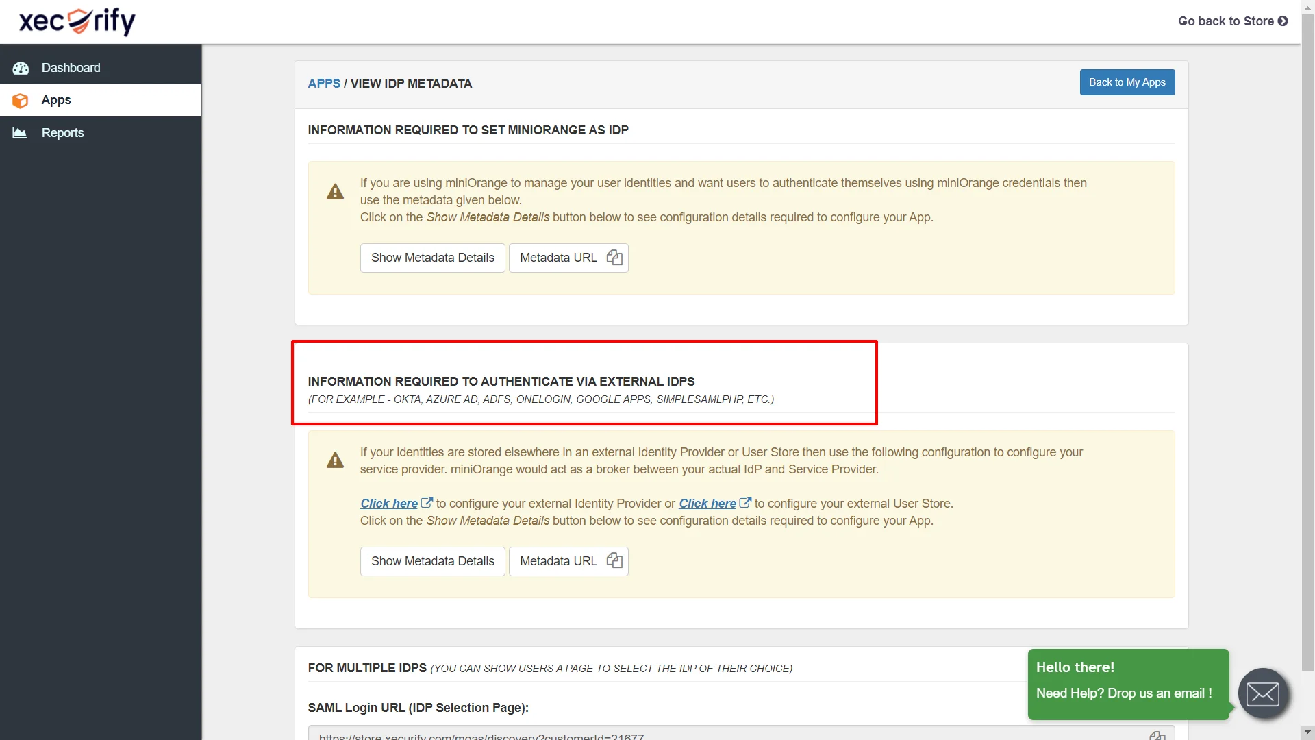 Shopify Salesforce SSO - Login into Salesforce using Shopify - show metadata