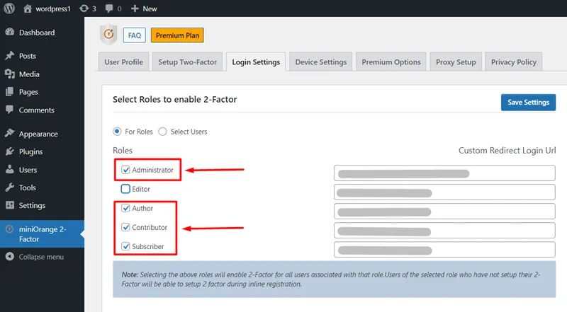 Role based 2FA - Select role