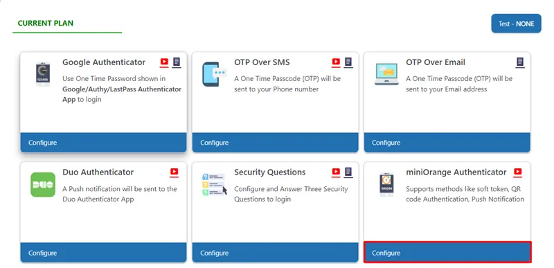WordPress push notification - Select miniOrange Authenticator method