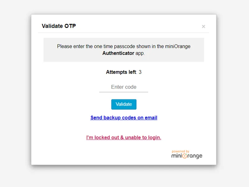 WordPress push notification - Enter one time passcode