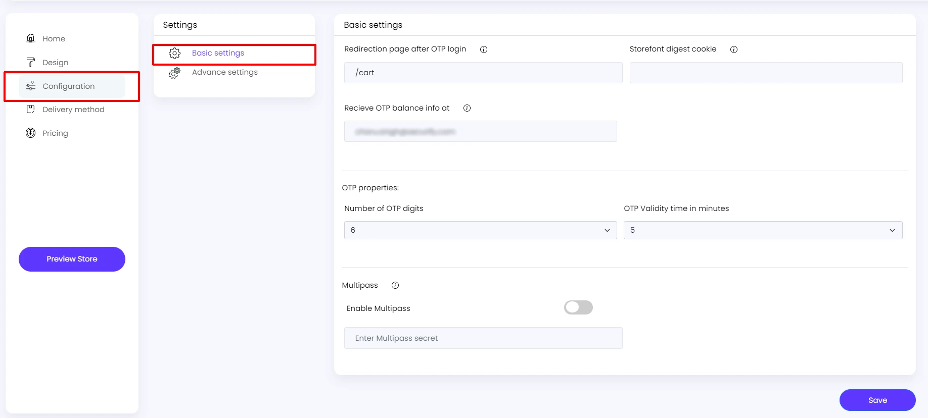 Shopify OTP Login - Login with OTP Shopify - basic settings