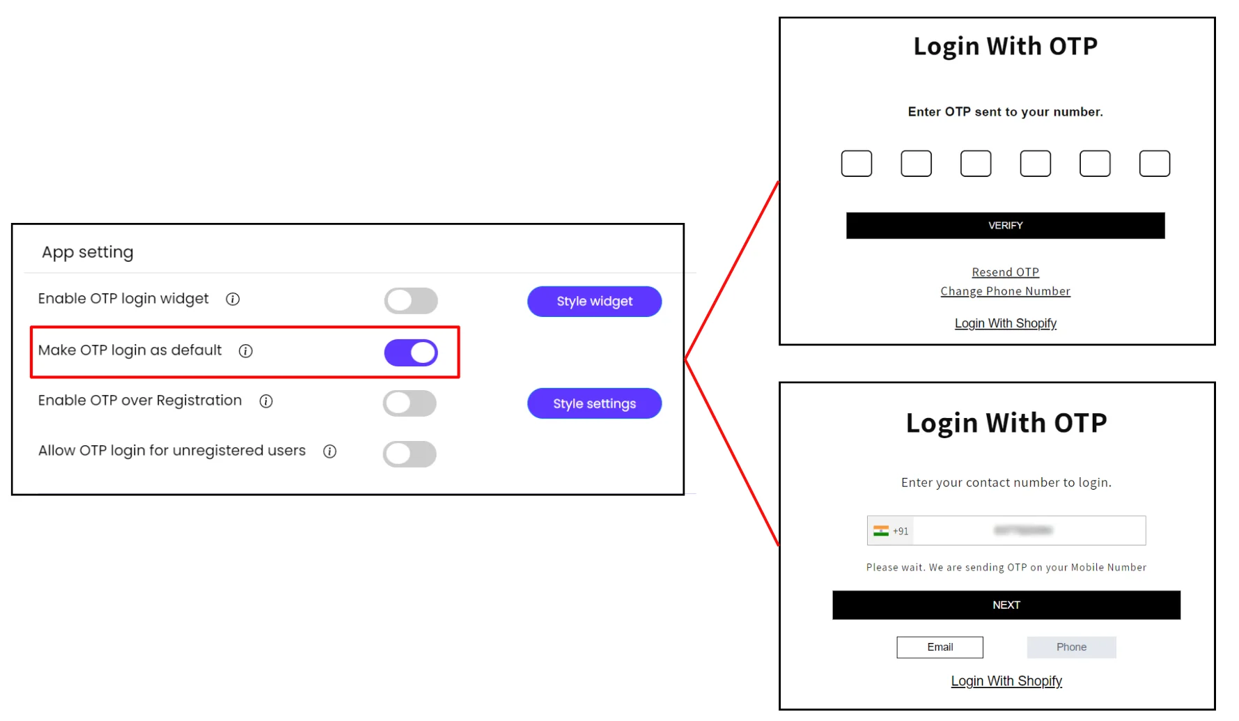  OTP as Default login