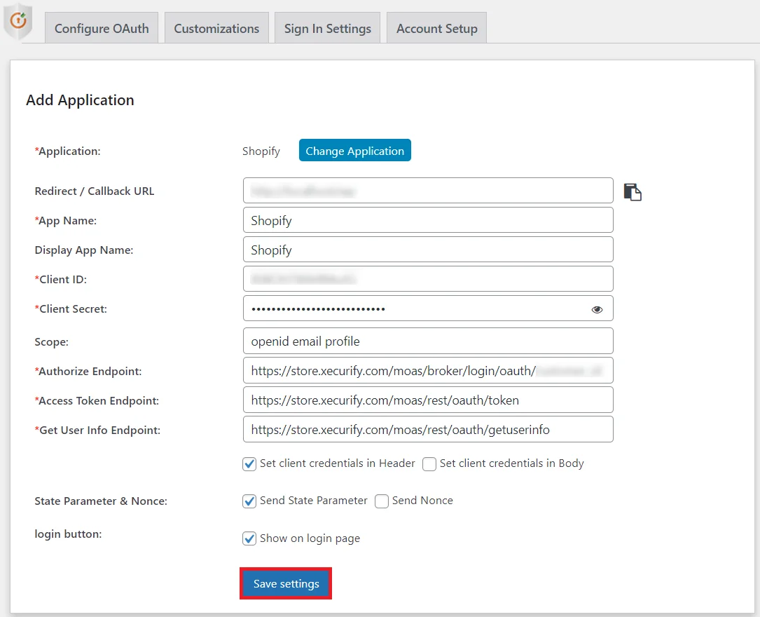  WordPress Shopify SSO - Add App name, TenantID
