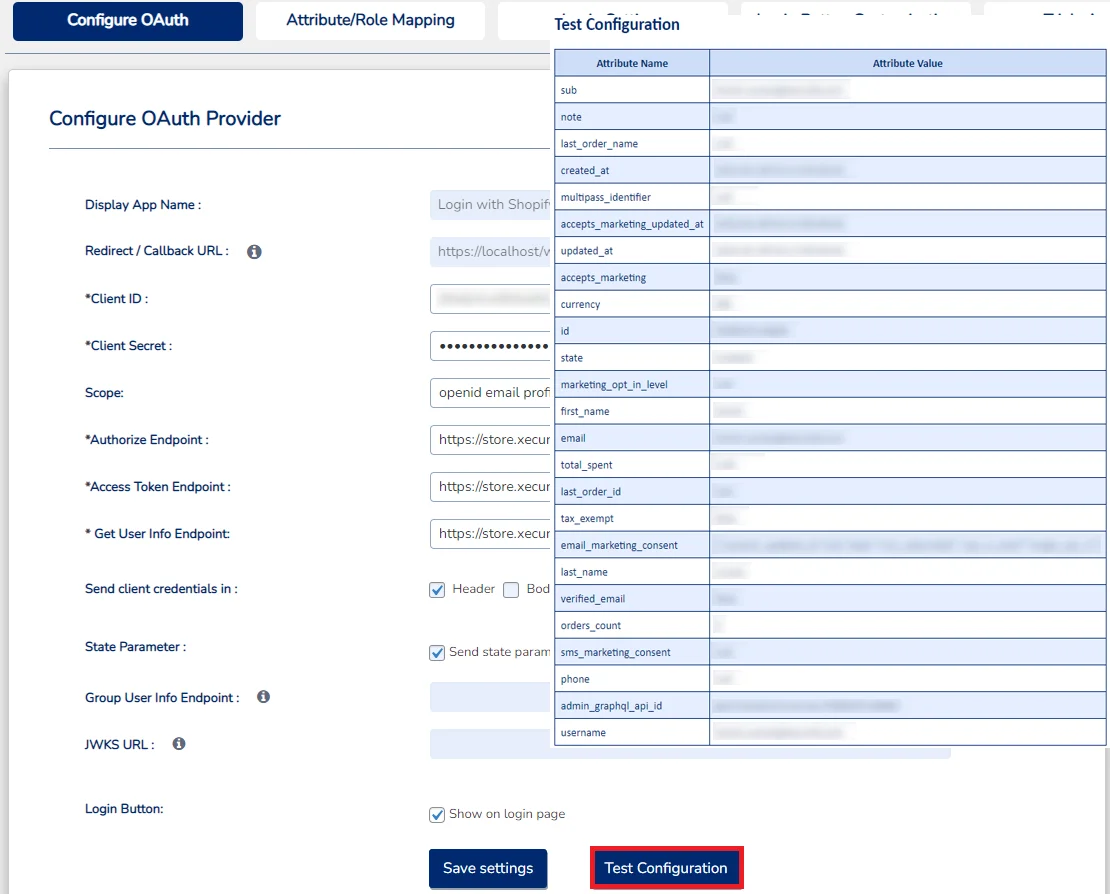  WordPress Shopify SSO - test congifuration