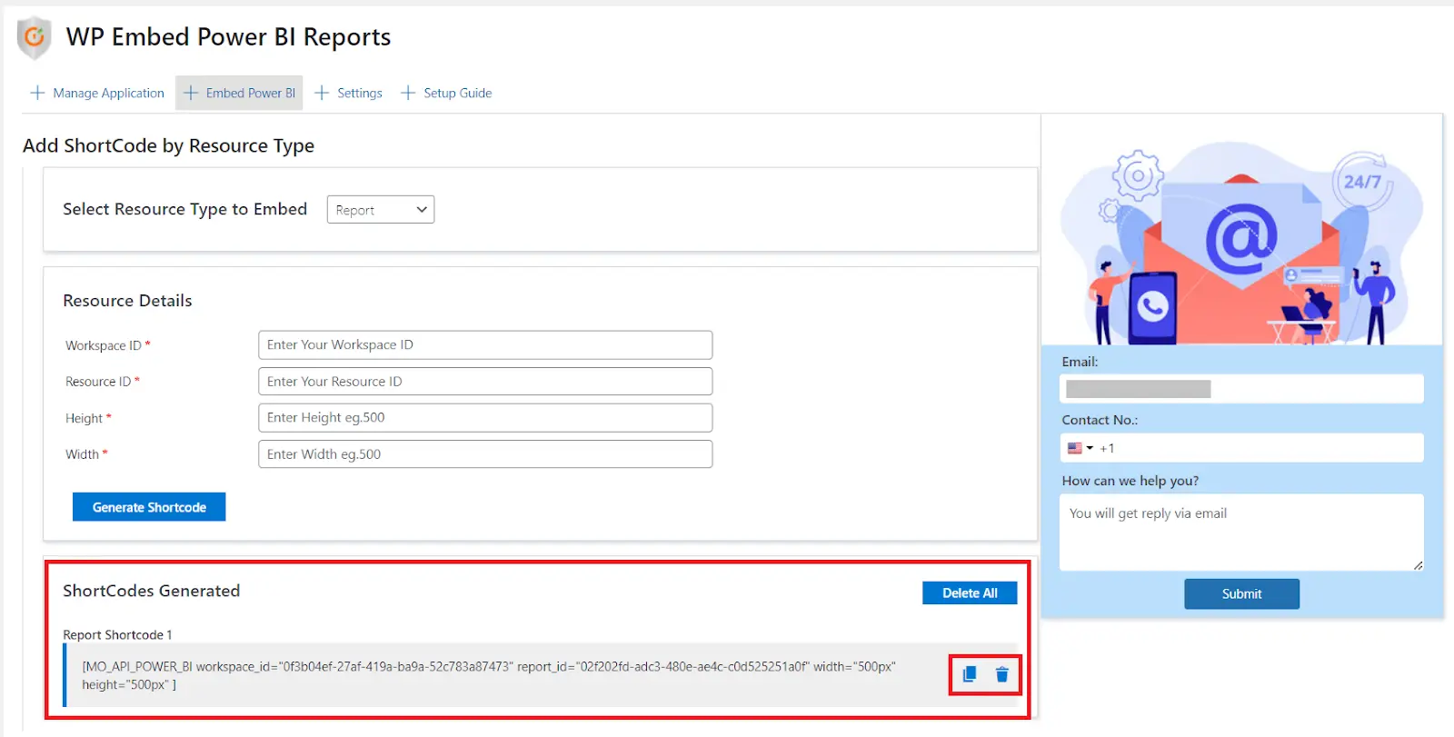 WP PowerBI Embed with row level security | Add shortcode